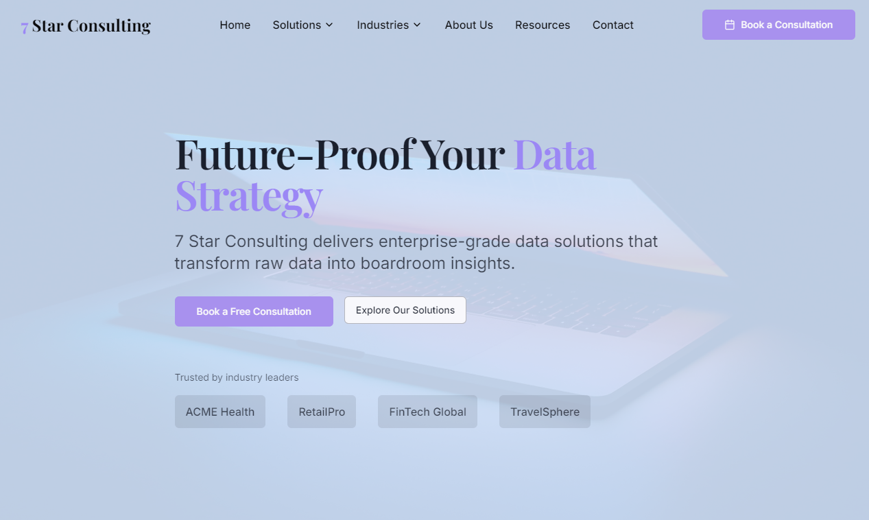 Consulting Website Preview